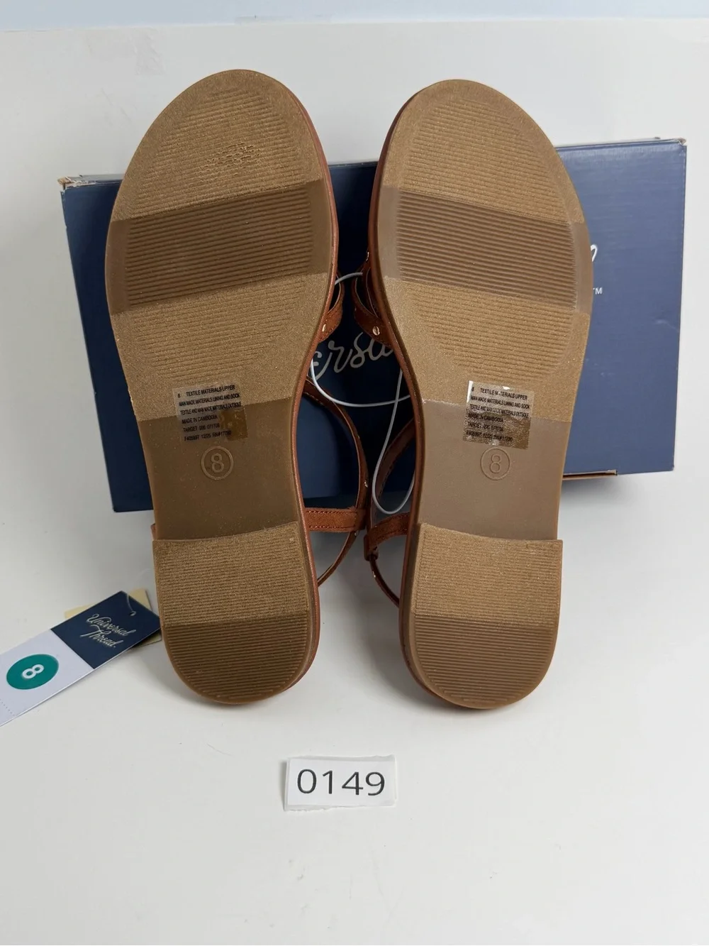 Universal Thread Tan Strappy Studded Flat Sandals